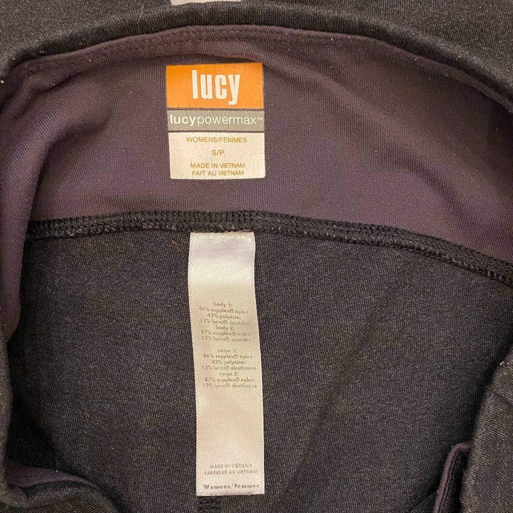 LN Lucy Hatha Collection Black Gray Leggings Small - Picture 4 of 5